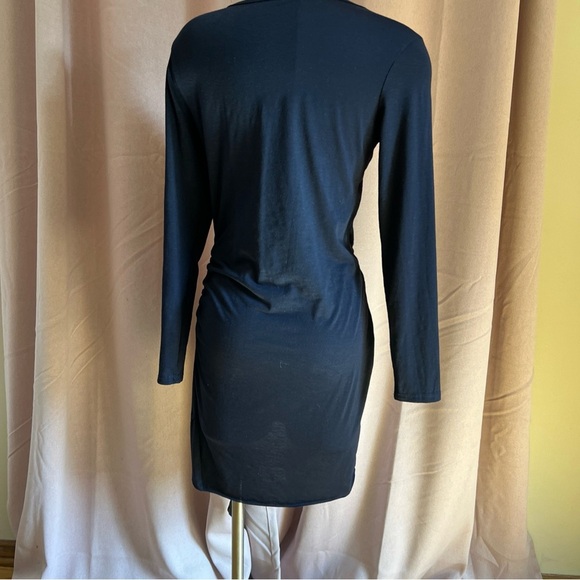 Chic Navy Long Sleeve Dress - Picture 4 of 7